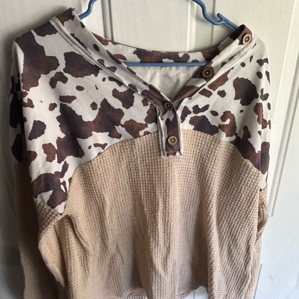 Stylish Tan and Brown Women's Top